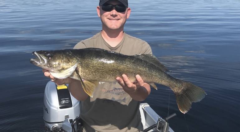 Trophy Walleye caught at Perrault Lake Camp